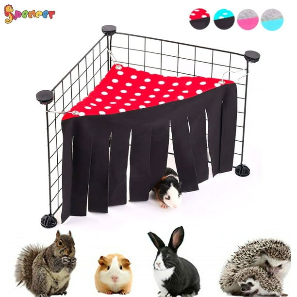 Fleece Triangle Corner Hideout for Ferrets Chinchillas Hamster Red Guinea Pig Hideaway for Cage